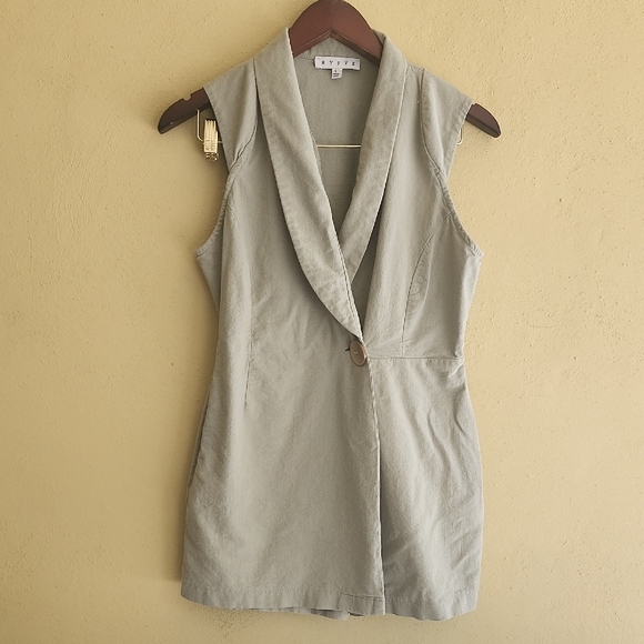 HYFVE Light Gray Blazer Vest Rompers - Picture 1 of 11